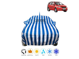 Chevrolet Sail White Blue Stripes Car Cover