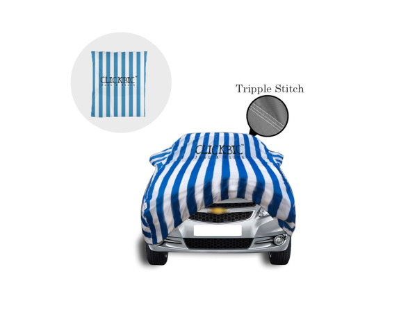 Chevrolet Sail White Blue Stripes Car Cover