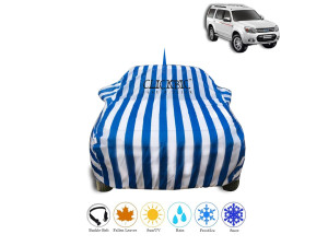 Ford Endeavour White Blue Stripes Car Cover