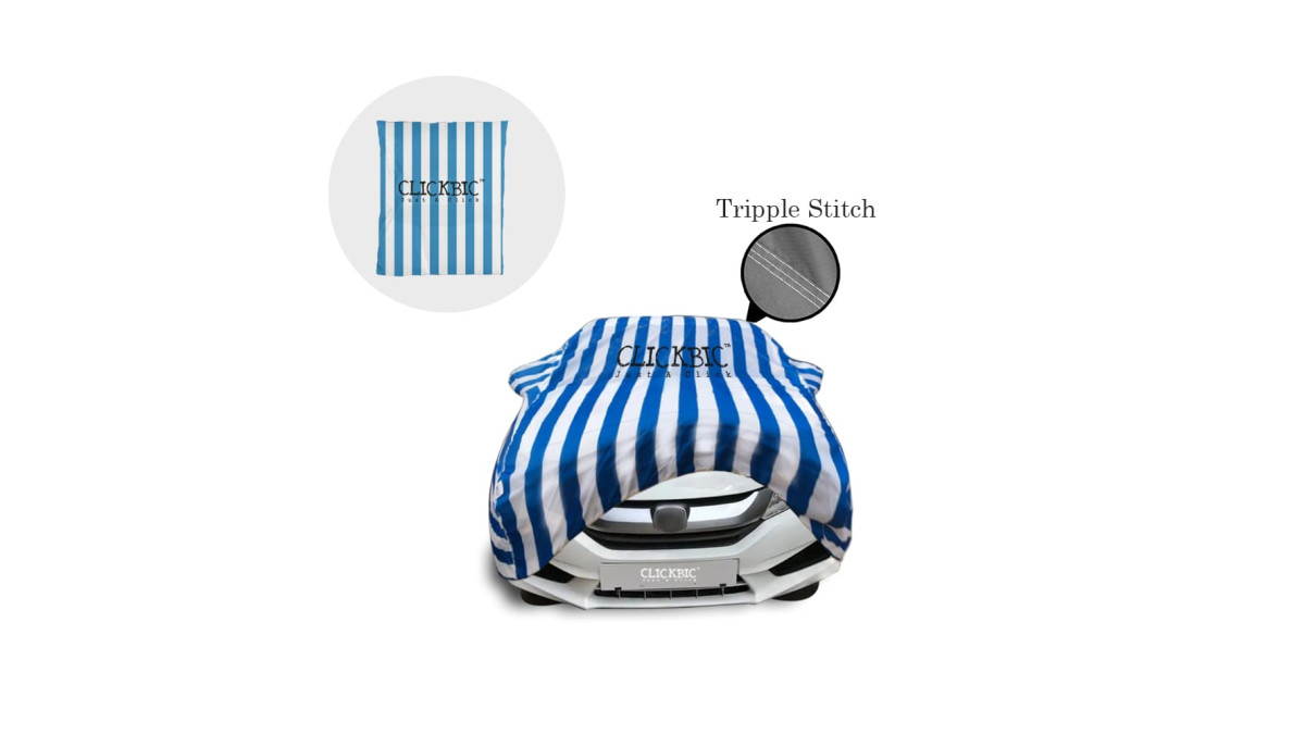Honda City i-DTEC White Blue Stripes Car Cover