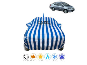 Honda City ZX White Blue Sripes Car Cover