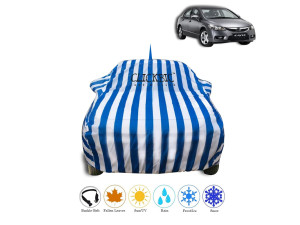 Honda Civic 2006-2018 White Blue Stripes Car Cover