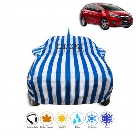 Honda Jazz 2019 White Blue Stripes Car Cover