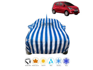 Hyundai  EON White Blue Sripes Car Cover