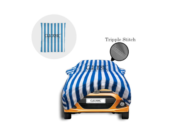 Hyundai i10 Grand White Blue Stripes Car Cover
