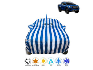 Isuzu D-Max White Blue Stripes Car Cover