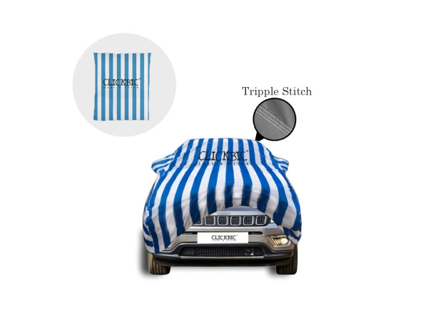 Jeep Compass White Blue Stripes Car Cover