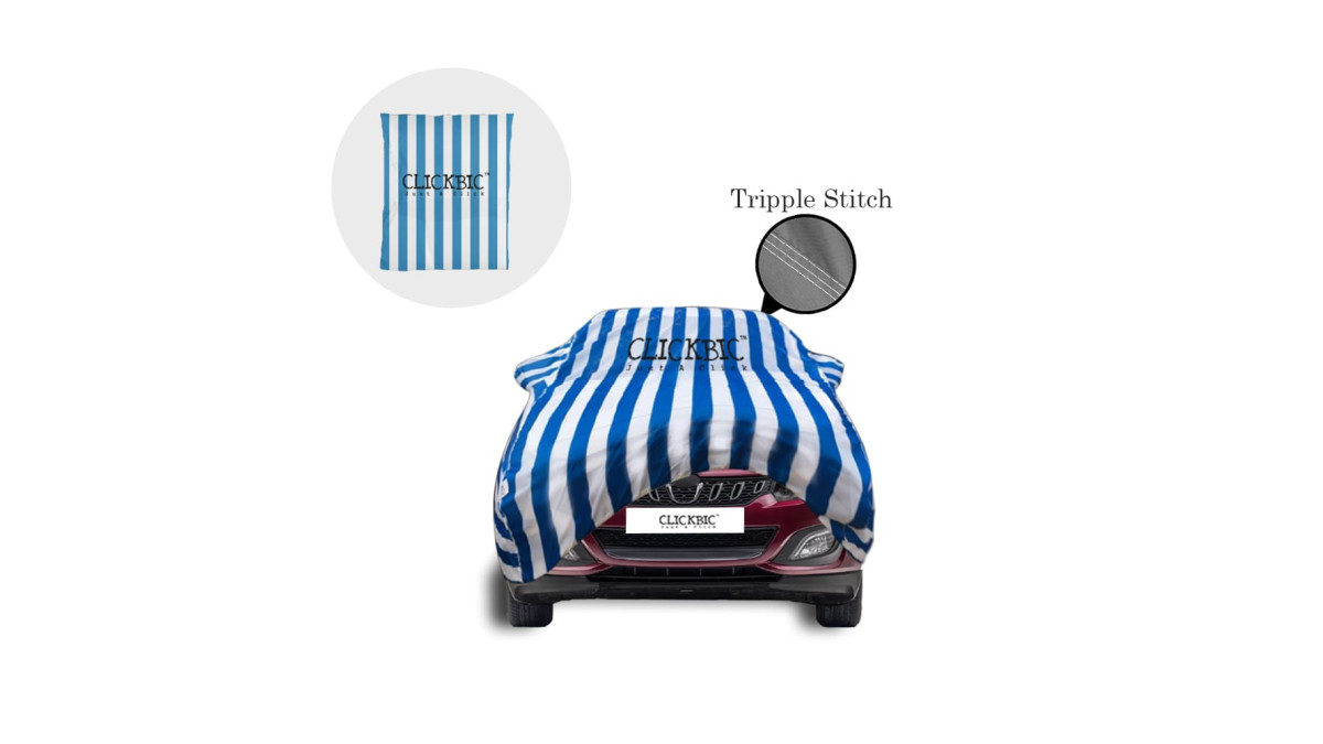Mahindra Marazzo White Blue Stripes Car Cover
