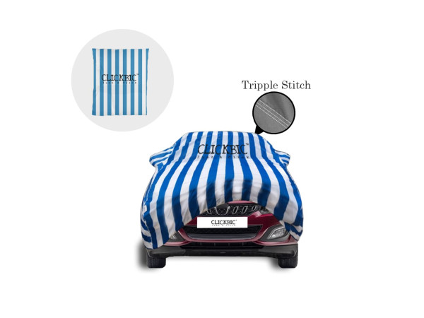 Mahindra Marazzo White Blue Stripes Car Cover