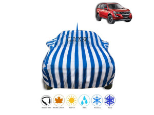 Mahindra XUV 500 White Blue Stripes Car Cover
