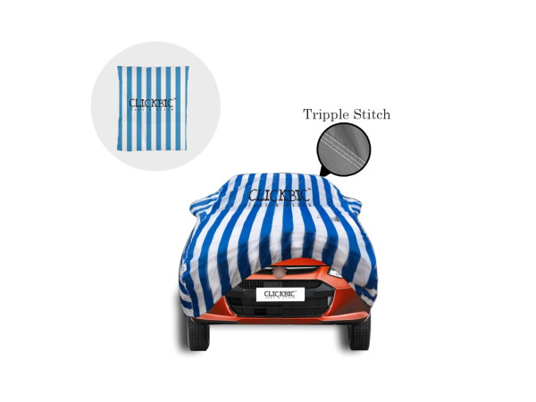 Maruti Suzuki Alto-800 White Blue Stripes Car Cover