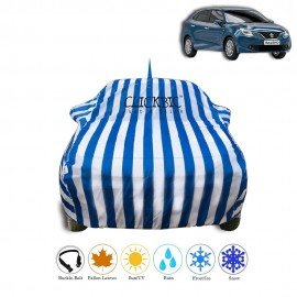 Maruti Suzuki Baleno White Blue Stripes Car Cover