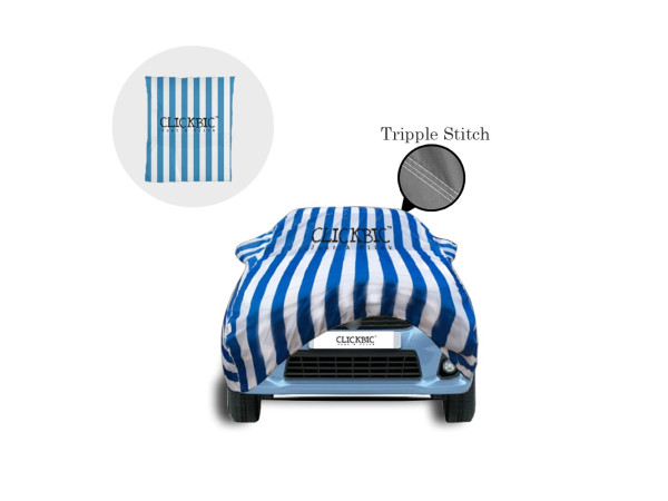 Maruti Suzuki Ertiga White Blue Stripes Car Cover