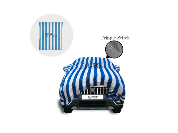Maruti Suzuki S-Cross White Blue Stripes Car Cover