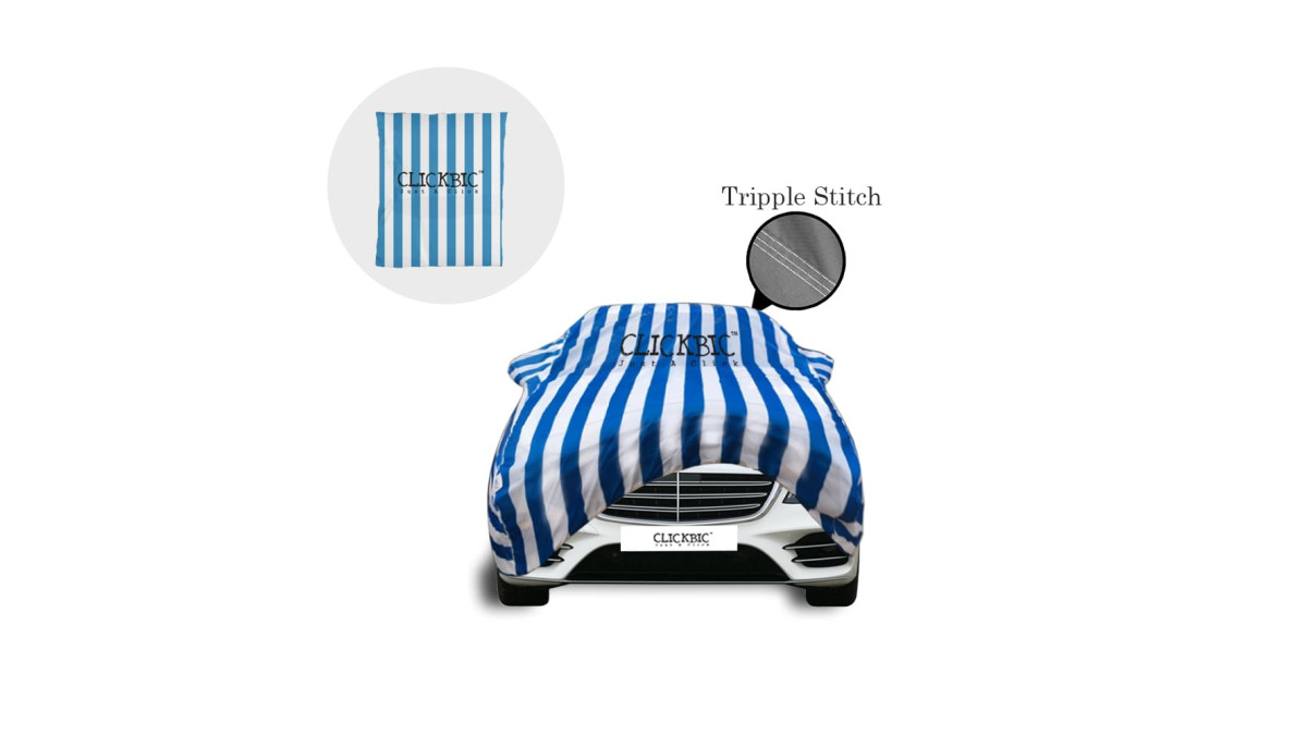 Mercedes Benz S-Class White Blue Stripes Car Cover
