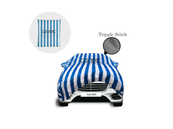 Mercedes Benz S-Class White Blue Stripes Car Cover