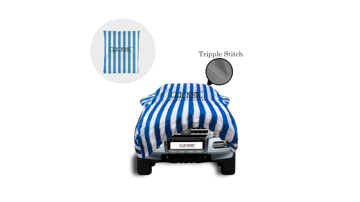 Mitsubishi Montero White Blue Stripes Car Cover