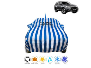 Mitsubishi Outlander White Blue Stripes Car Cover