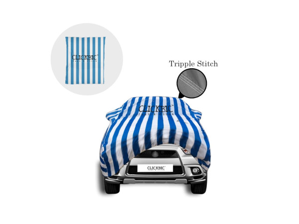 Mitsubishi Outlander White Blue Stripes Car Cover