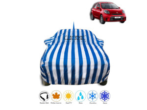 Nissan Micra White Blue Stripes Car Cover
