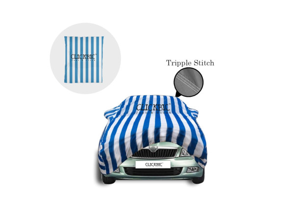 Skoda Yeti White Blue Stripes Car Cover