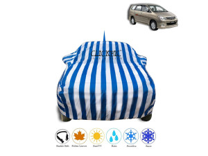 Toyota Innova 2008-2011 White Blue Stripes Car Cover