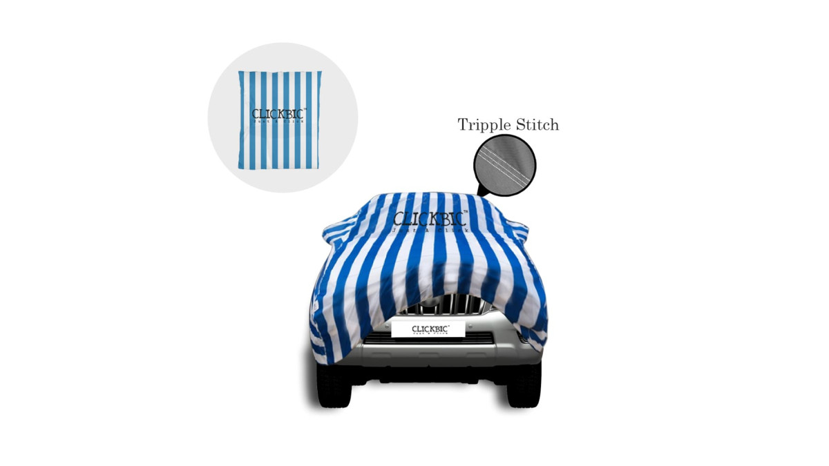 Toyota Prado White Blue Stripes Car Cover