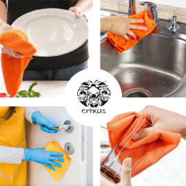 Crixus Home & Kitchen Dusting Microfiber Towel 40x30 - 350 GSM, Orange