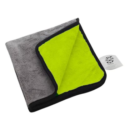 Crixus Car Detailing Microfiber Towel 40x60 - 700 GSM, Yellow and Grey