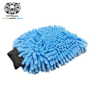 Crixus Microfiber Gloves for Car Cleaning - 25x16 cm, Blue