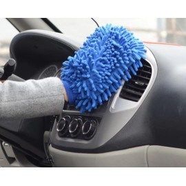 Crixus Microfiber Gloves for Car Cleaning - 25x16 cm, Blue