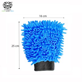 Crixus Microfiber Gloves for Car Cleaning - 25x16 cm, Blue