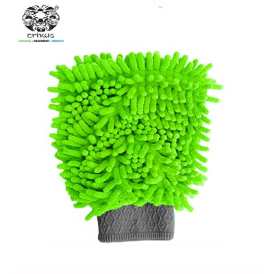 Crixus Microfiber Gloves for Car Cleaning - 25x16 cm Green