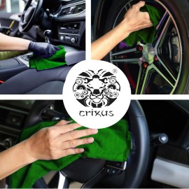 Crixus Exterior Car Cleaning Microfiber Towel 40x60 - 350 GSM, Green