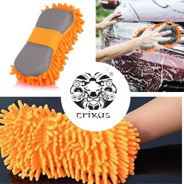 Crixus Car Cleaning Rectangular Sponge - 10x20x5 cm, Orange