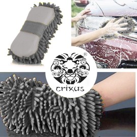 Crixus Car Cleaning Rectangular Sponge - 10x20x5 cm, Grey