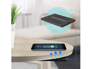 Stealth wireless charging desk table